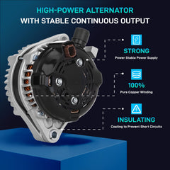 BDELI alternator pulley and bearing detail illustrating smooth rotation and low noise benefit