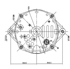 BDELI alternator mounting pattern showing bolt locations for easy install