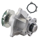 BDELI water pump front view showing mounting flanges and ports, ensures correct fit