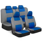 BDK front seat covers in blue gray showing full protection and stylish look
