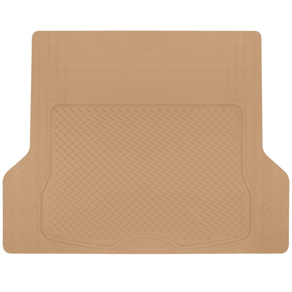 BDK front view beige mat showing full trim-to-fit surface to protect cargo