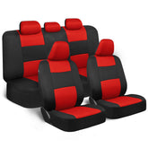 BDK front seat full view showing red-on-black upgrade and protection