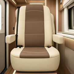 BeadChica front view on captain chair showing full coverage and protection