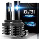 BEAMTECH front view of two 9006 bulbs showing compact plug-and-play design for easy install