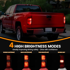 BeamTrack tail lights mounted on Chevy Silverado showing direct-fit appearance