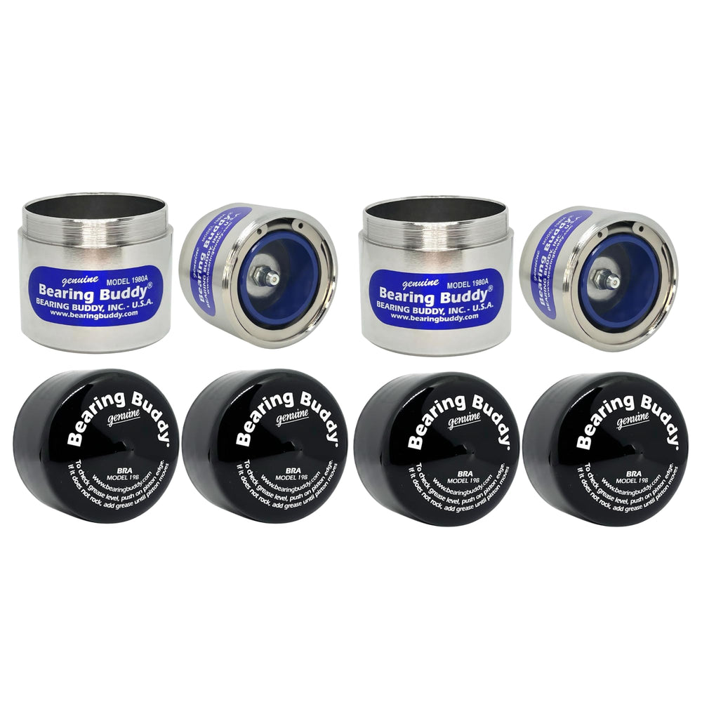 Bearing Buddy chrome front view showing durable finish and secure fit benefit