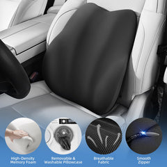 BEBAS installed on a car seat demonstrating secure fit and improved driving comfort