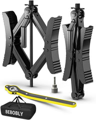 BEBOBLY front packaging showing two X chocks and tools for secure transport and setup