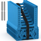 BEBOBLY front view of assembled sewer hose support showing secure slope benefit