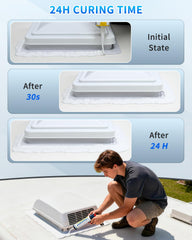 BEBOBLY white bead texture self-leveling into flat surface for neat finish