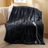 Bedsure front view showing ribbed flannel and cozy look for stylish warmth