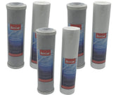 Beech Lane external RV filter pack front view showing three replacement sets and benefits