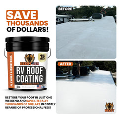BEEST coating applied on a trailer roof demonstrating waterproof protection