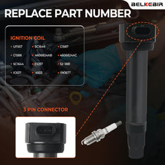 BELKEBIR iridium spark plug closeup showing fine electrode for long life