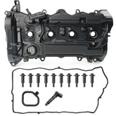 BELKEBIR valve cover front view showing mounting points and improved sealing