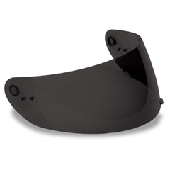BELL ClickRelease shield front view showing dark smoke tint and glare reduction