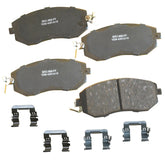 Bendix front pad packaging showing SBC1539 and included hardware benefits noise reduction
