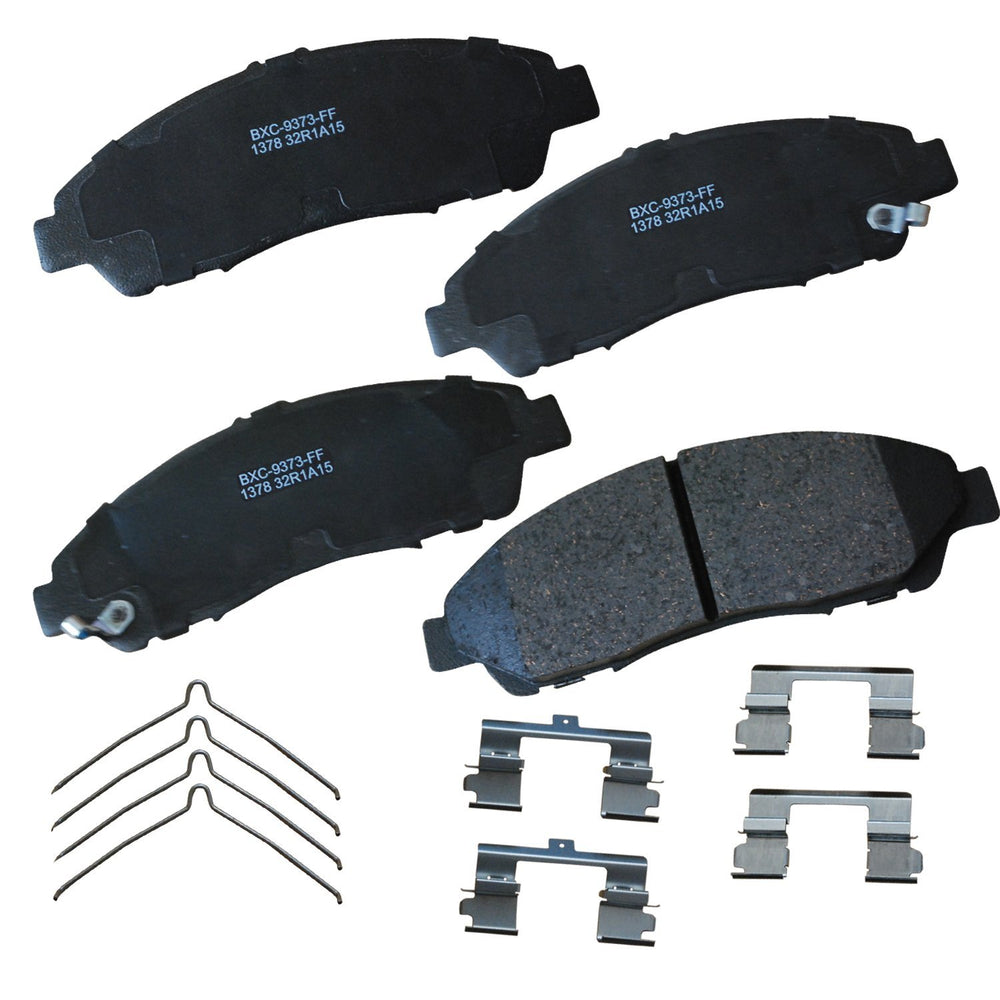 Bendix front pad packaging showing product and fitment benefit
