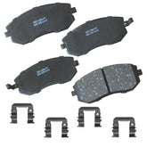 Bendix front pad set displayed flat, showing ready-to-install fit and reliability