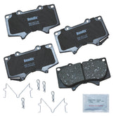 Bendix front brake pad set in packaging showing OE fit benefit