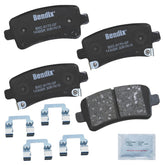 Bendix rear brake pads front view showing OE fit and quiet operation