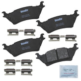 Bendix rear brake pad front view showing exact OE fit for Ford F-150 benefit: correct fit