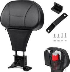 Benlari front-mounted backrest on Harley showing improved lumbar support