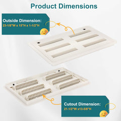 benut vent close-up slats display durable PP texture and airflow benefit