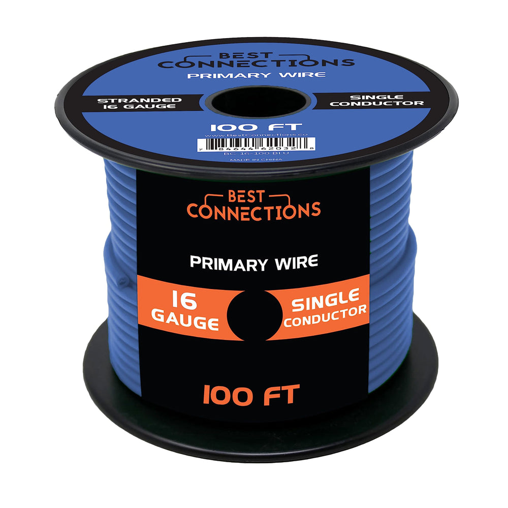 BEST CONNECTIONS front spool blue showing full 100ft roll and neat packaging for easy handling