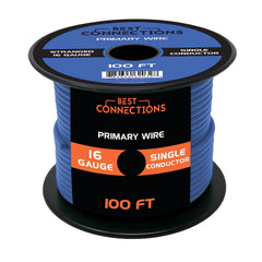 BEST CONNECTIONS front spool blue showing full 100ft roll and neat packaging for easy handling