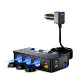 BESTEK front view of splitter showing ports and compact design, delivers versatile charging
