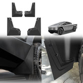 BestEvMod front left flap on Cybertruck showing clean OEM look and improved splash protection
