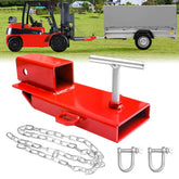 BESTZHEYU front view of hitch attachment showing receiver and fork clamps for easy towing