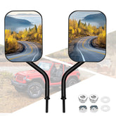 BETOOLL hinge-mounted mirror on Jeep hinge showing restored visibility