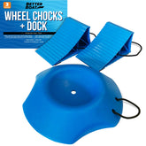 Better Boat front view of chock set showing components and secure storage benefit