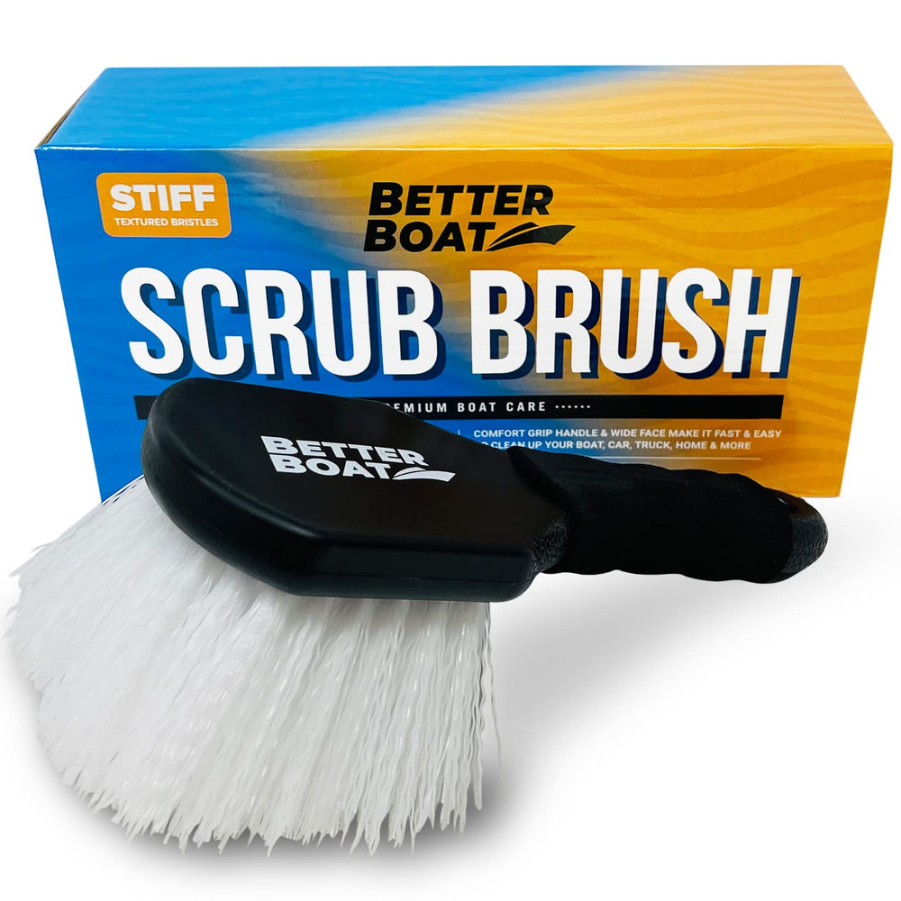 Better Boat front view of scrub brush showing wide head and benefit of broad coverage