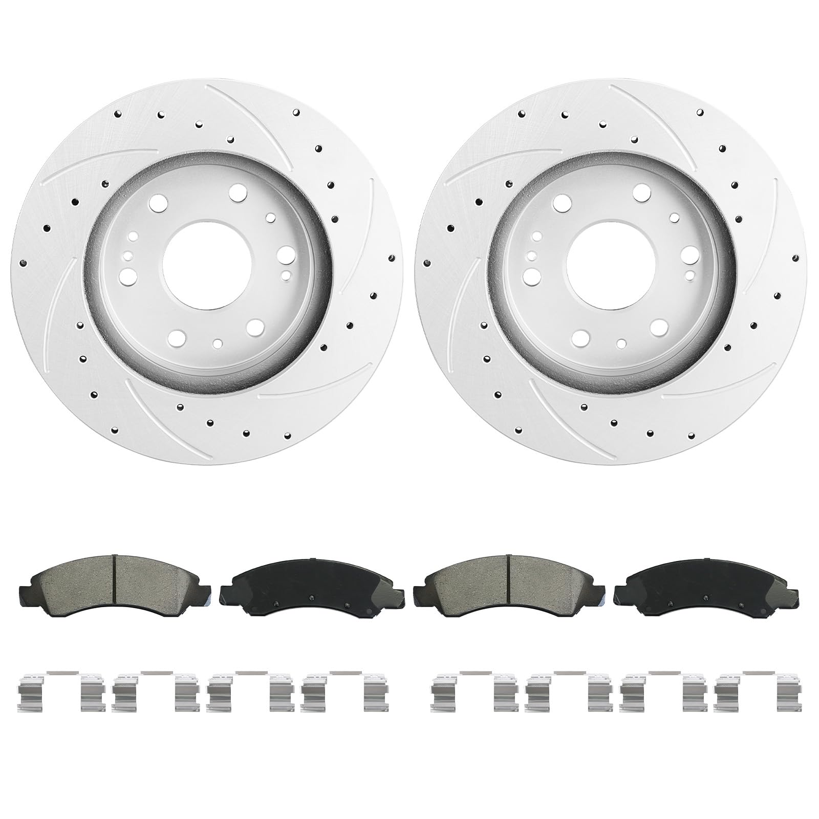 Betthand front brake kit front view showing rotors and pads, improves stopping power