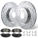 Betthand front view of rotor and pads showing complete kit benefit