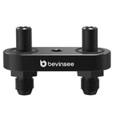 Bevinsee adapter plate front view showing 6AN fittings and mounting benefits
