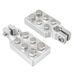 Bevinsee front view of 6-spot terminal block showing ports and finish for organized wiring