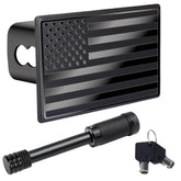 BFXM flag hitch cover front showing patriotic design and protective finish