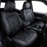bgucar front seat packaging showing complete Tacoma set and easy install benefit