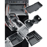 BIBIBO front view center console organizer showing neat compartments and improved storage