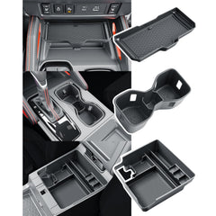 BIBIBO front view center console organizer showing neat compartments and improved storage