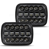 BICYACO front view 7x6 LED headlight showing projector beam and durable lens for bright visibility