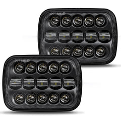 BICYACO front view 7x6 LED headlight showing projector beam and durable lens for bright visibility