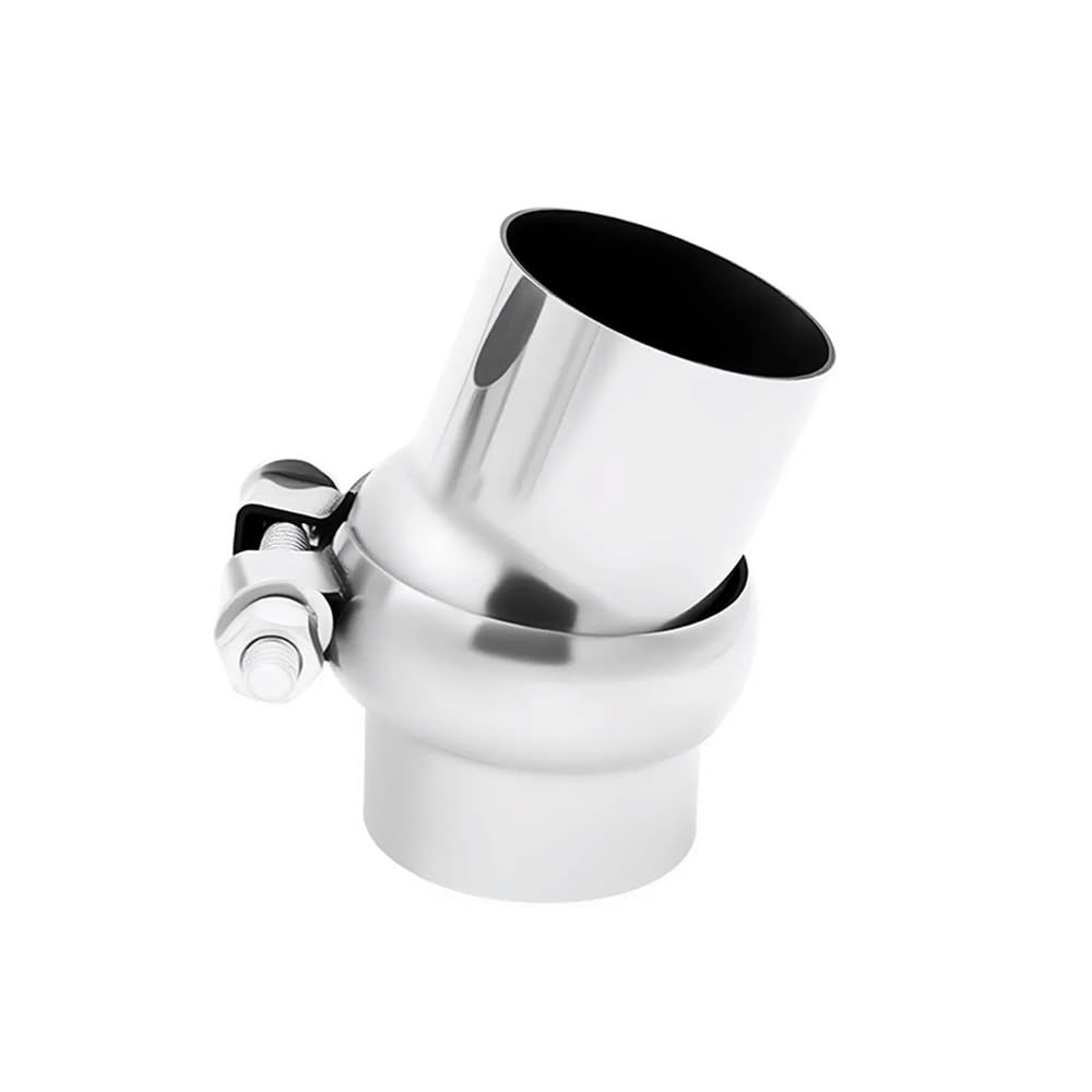 Bielpord front view of 45° SS304 exhaust elbow showing shape and fit benefits