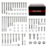 BIGLKNM front packaging showing 102-piece engine bolt kit, organized for quick selection