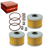 BIGLKNM front packaging showing three oil filters and included parts, ensuring ready service