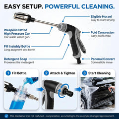 Biiutay foam cannon attached to Hose Hawk Pro for sudsy cleaning